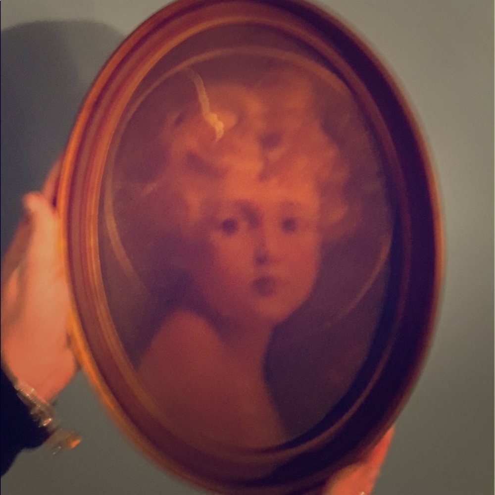 Cameo style portrait. Antique wall decor